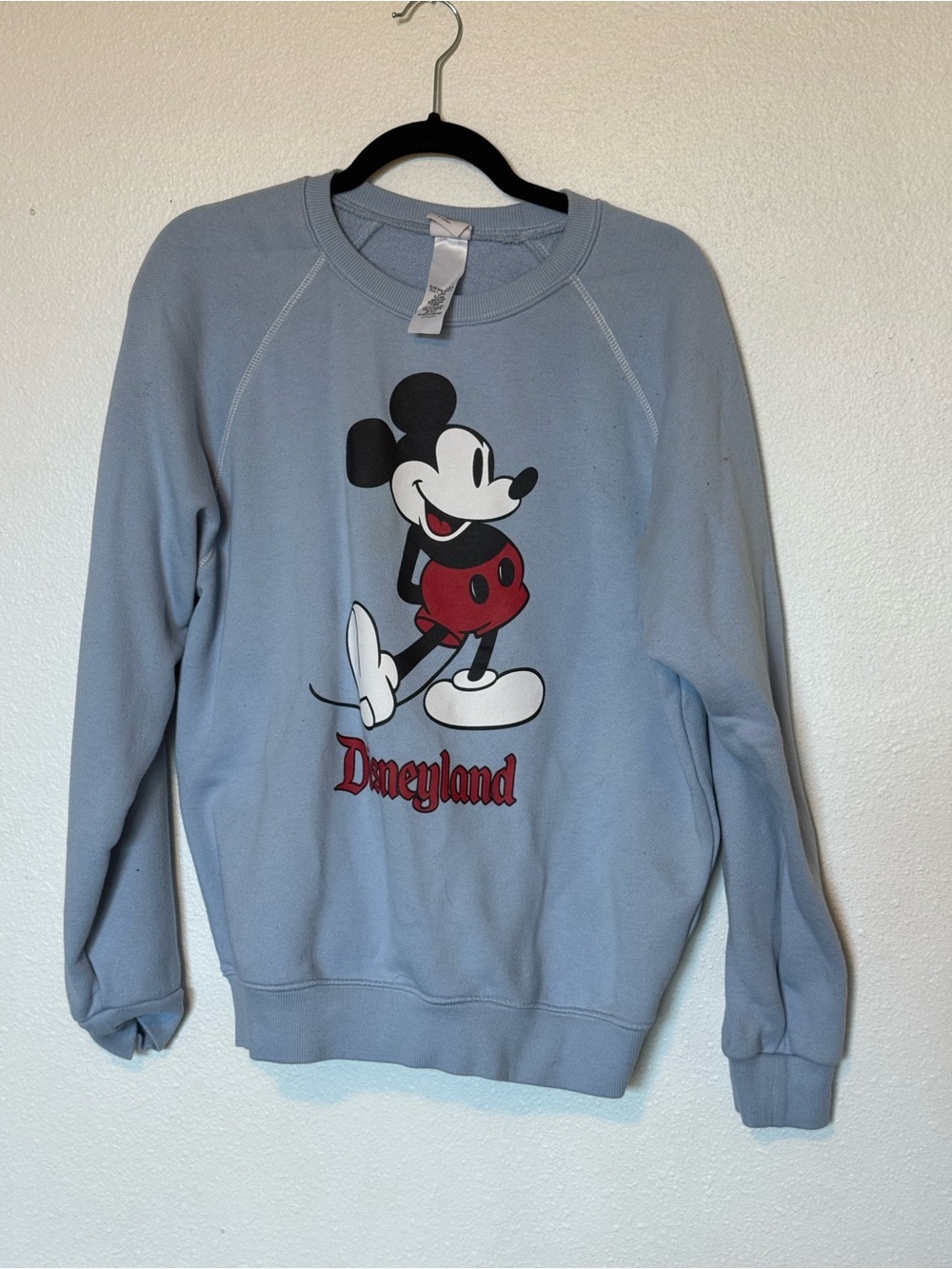 Disney Light Blue Mickey Mouse Crewneck Sweatshirt - Picture 1 of 3